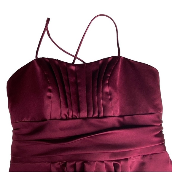 David’s Bridal cocktail dress wedding party event guest attire formal 8 wine - Picture 5 of 14